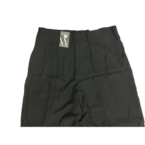 Worthington size 16 Pants Bold Black Linen Rayon High Rise Wide Leg Slip Pocket - Picture 5 of 5